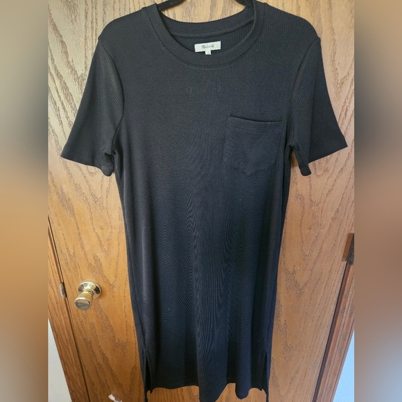 Madewell Ribbed Short Sleeve Midi Length Dress Size Medium - Picture 1 of 5